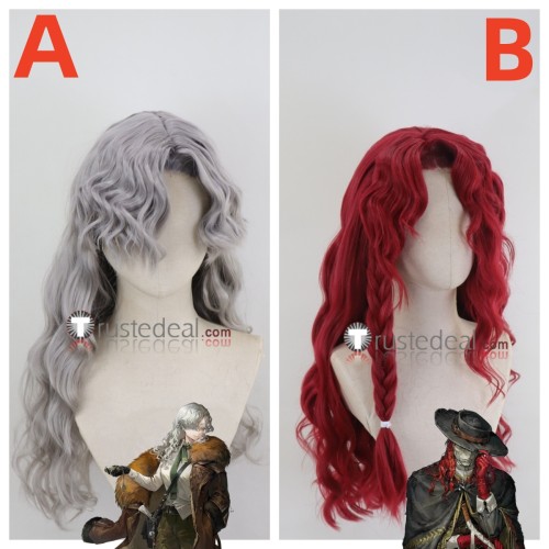 Reverse 1999 Windsong Grey Aleph Braid Red Styled Cosplay Wig