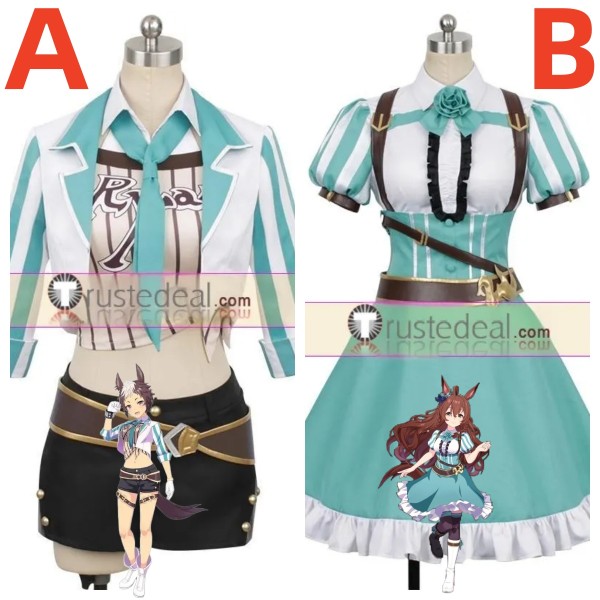 Uma Musume Pretty Derby The Decisive Mejiro Ryan Mejiro Bright Blue Outfit Cosplay Costume