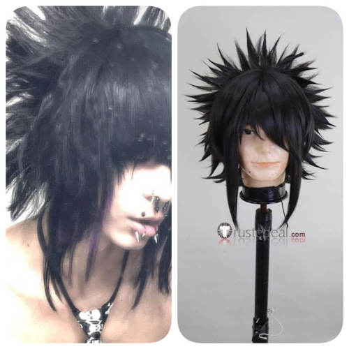 Commission Peacock Emo Black Styled Wig