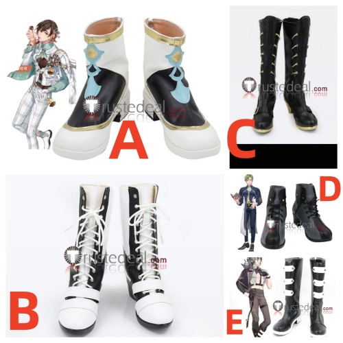 NU Carnival Yakumo Edmond Olivine Rei Black Grey White Cosplay Shoes Boots