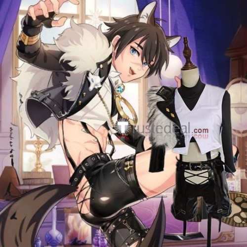 NU Carnival Garu Black Aster Pink Outfit Cosplay Costume