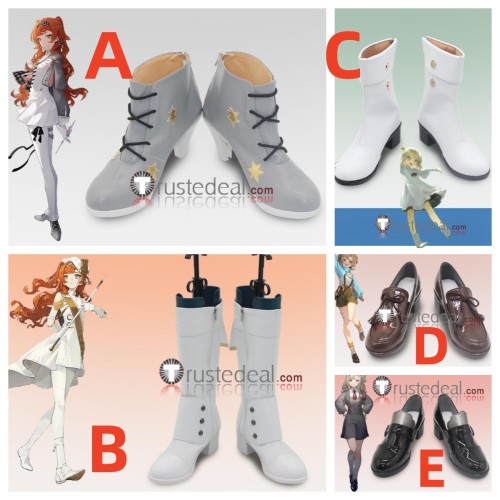 Reverse 1999 Sonetto Choir Vertin Matilda Grey White Brown Black Cosplay Shoes Boots