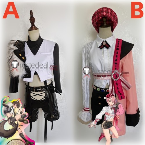 NU Carnival Garu Black Aster Pink Outfit Cosplay Costume