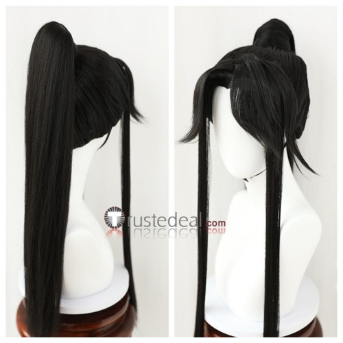 Mo Dao Zu Shi Grandmaster of Demonic Cultivation Lan Zhan Lan Wangji Lan Sizhui Black Lace Front Styled Cosplay Wig
