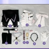 NU Carnival SSR Eiden Ink Stained Gold Sweet Heartbeat Maid Cosplay Costume