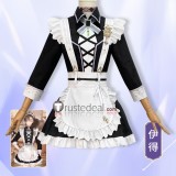 NU Carnival SSR Eiden Ink Stained Gold Sweet Heartbeat Maid Cosplay Costume