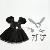 Alien Stage 3rd Anniversary Rabbit Cafe Sua Black Dress Cosplay Costume