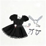 Alien Stage 3rd Anniversary Rabbit Cafe Sua Black Dress Cosplay Costume