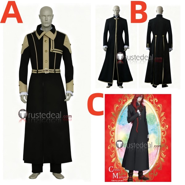 D.Gray-Man General Cross Marian Black Gown Cosplay Costume