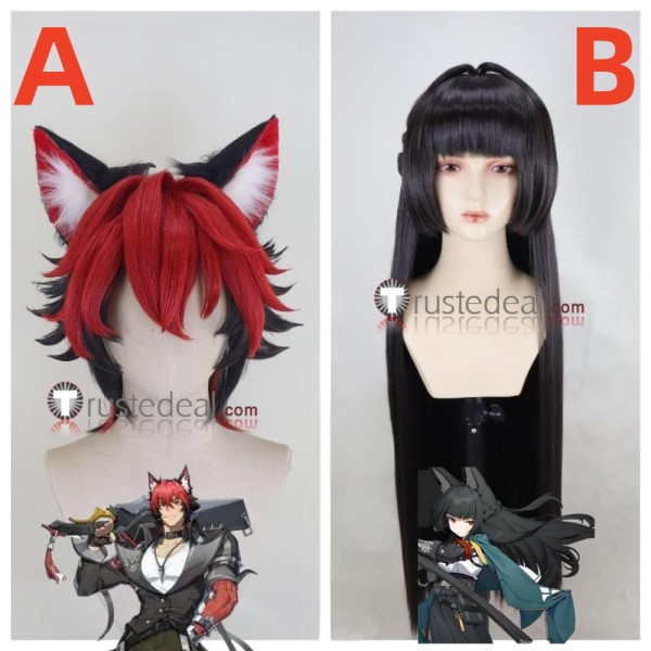 Zenless Zone Zero ZZZero Komano Manato Hoshimi Miyabi Red Black Styled Cosplay Wig