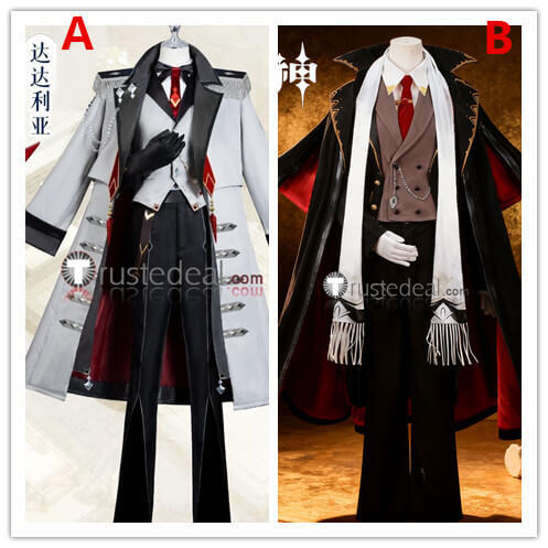 Genshin Impact Resplendent Feast Tartaglia Childe Diluc Black Suit Cosplay Costume