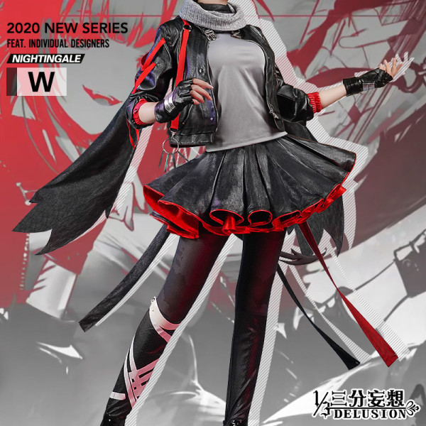 1/3 Delusion Arknights W Babel Black Red Cosplay Costume
