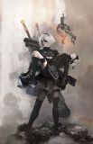 1/3 Delusion Nier Automata 2B Black Gothic Lolita Cosplay Costume