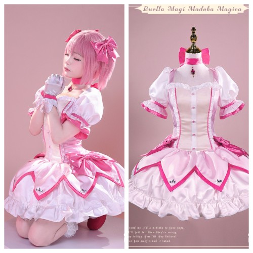 iCOS Puella Magi Madoka Magica Kaname Madoka Pink Cosplay Costume