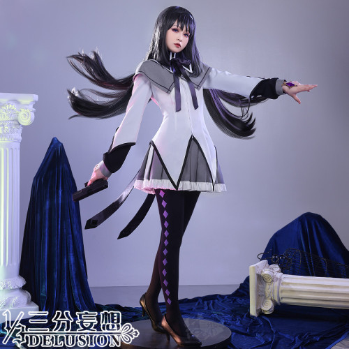 1/3 Delusion Puella Magi Madoka Magica Akemi Homura Cosplay Costume