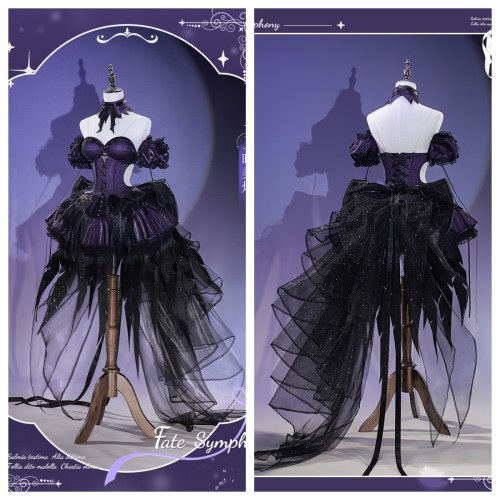 1/3 Delusion Puella Magi Madoka Magica Homura Akemi Symphony of Fate Purple Dress Cosplay Costume
