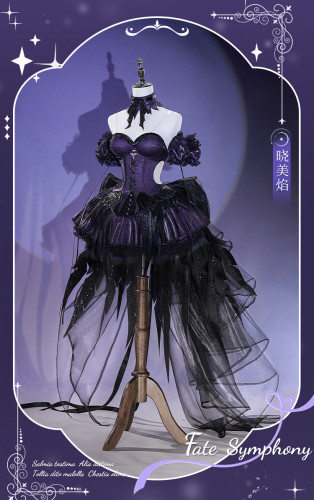 1/3 Delusion Puella Magi Madoka Magica Homura Akemi Symphony of Fate Purple Dress Cosplay Costume