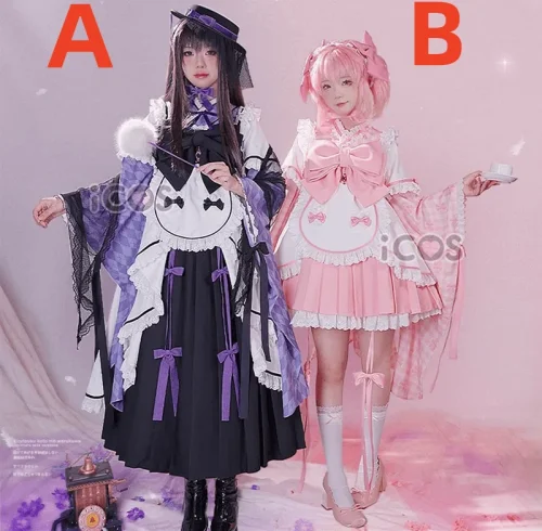 iCOS Puella Magi Madoka Magica Kaname Madoka Akemi Homura Kimono Cosplay Costume