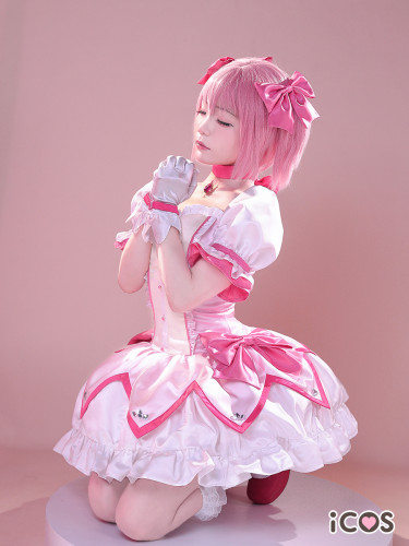 iCOS Puella Magi Madoka Magica Kaname Madoka Pink Cosplay Costume