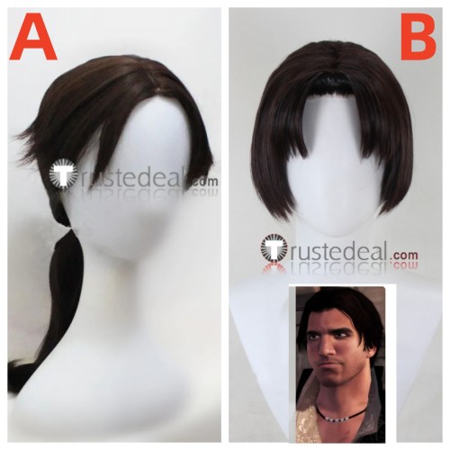 Assassin's Creed Arno Victor Dorian Ezio Auditore da Firenze Brown Black Pigtail Styled Cosplay Wig