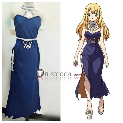 Dr. Stone Ruri Blue Dress Cosplay Costume