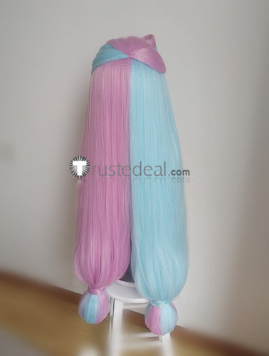 Pokemon Scarlet and Violet Gym Leader Iono Pink Blue Styled Cosplay Wig