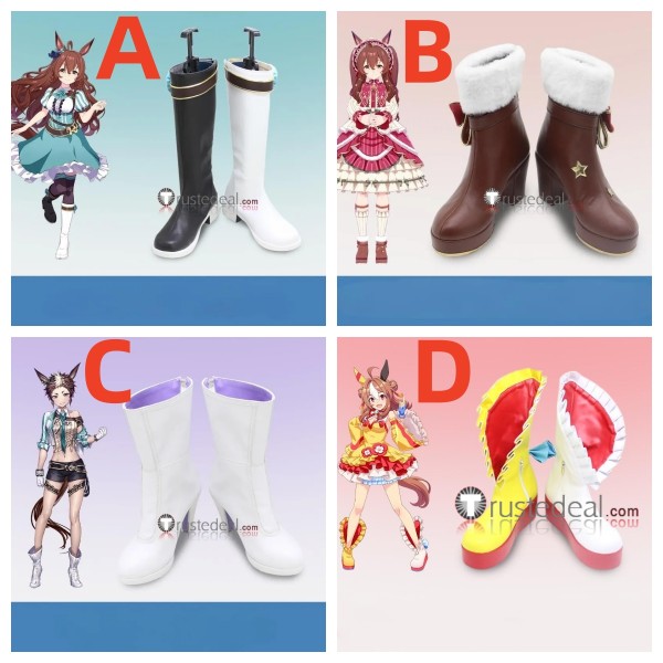 Uma Musume Pretty Derby Mejiro Bright Christmas Mejiro Ryan Copano Rickey White Brown Cosplay Boots Shoes
