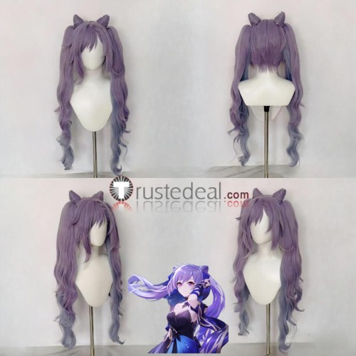 Genshin Impact Keqing Wendy Venti Purple Black Blue Styled Cosplay Wig