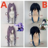 Genshin Impact Keqing Wendy Venti Purple Black Blue Styled Cosplay Wig