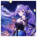 Genshin Impact Keqing Wendy Venti Purple Black Blue Styled Cosplay Wig