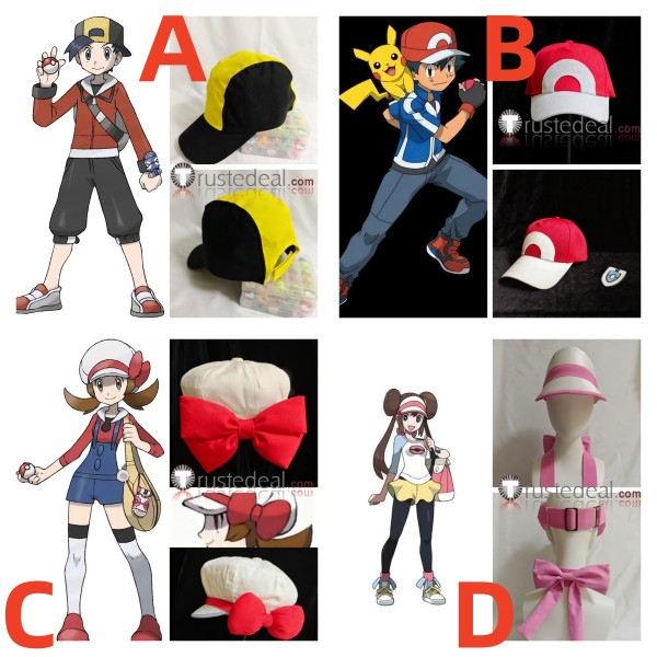 Pokemon Gold Ash Ketchum Lyra Rosa Hat Cosplay Accessories
