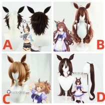 Uma Musume Pretty Derby Mejiro Ryan Mejiro Bright Taiki Shuttle Sirius Symboli Brown Black Cosplay Wigs