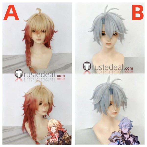 Honkai Star Rail HSR Mydei Phainon Red Beige Grey Styled Cosplay Wig