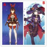 Genshin Impact Pact of Stars and Moon Mona Purple Amber Brown Styled Ponytails Cosplay Wig