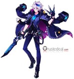 Elsword Ciel Male Dreadlord Blue Outfit Cosplay Costume