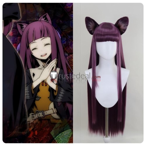 Unlight Chat d'argent Ayn Purple Styled Cosplay Wig