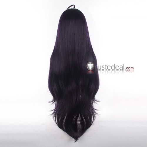 Overlord Albedo Long Black Purple Cosplay Wig 100cm and Horns