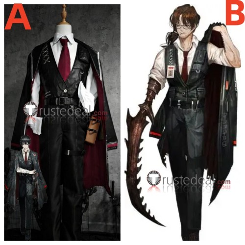 Limbus Company Yi Sang Gregor Black Pleather Cosplay Costume Custom Size