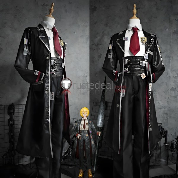 Limbus Company Don Quixote Black Pleather Cosplay Costume Custom Size