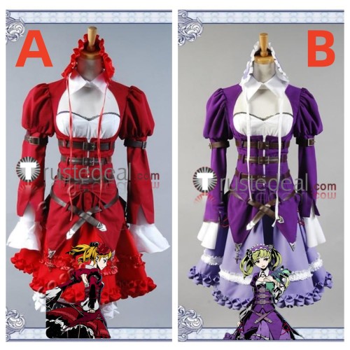 Unlight Sheri Purple Donita Red Dress Cosplay Costume