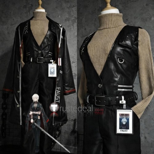 Limbus Company Faust Black Pleather Cosplay Costume Custom Size