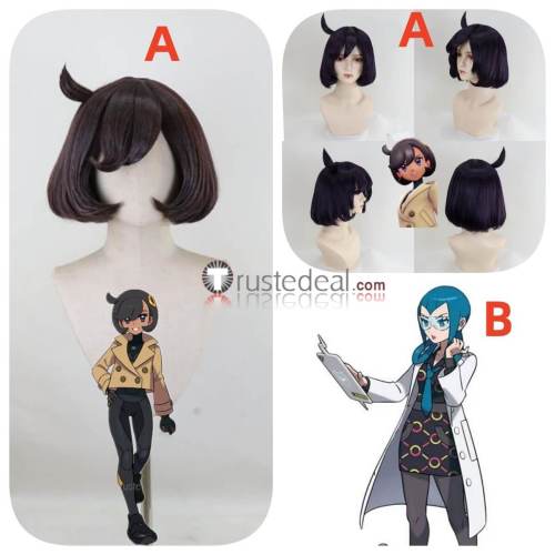 Pokemon Legends Z-A ZA Mable Detective Emma Black Blue Styled Cosplay Wig