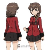 Girls und Panzer Rukuriri Brown Braid Styled Cosplay Wig
