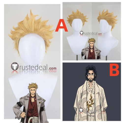 Gachiakuta Enjin Regto Golden Blonde Black Styled Cosplay Wig