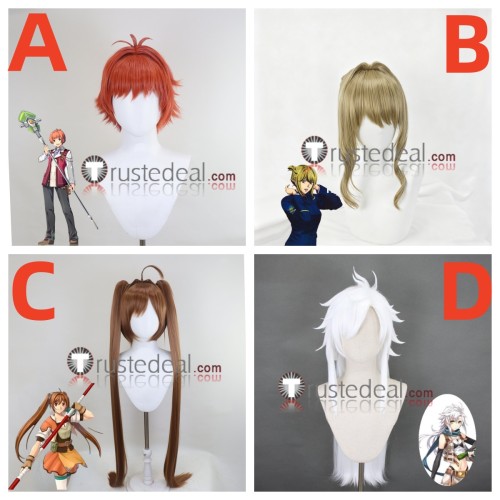 The Legend of Heroes Eliot Craig Frederica Greenhill Estelle Bright Fie Clausell Red Brown White Styled Cosplay Wig