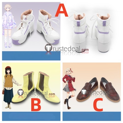 Lycoris Recoil Chisato Nishikigi Takina Inoue White Yellow Brown Cosplay Shoes Boots