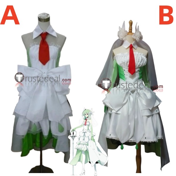 Gijinka Gardevoir White Green Cosplay Costume