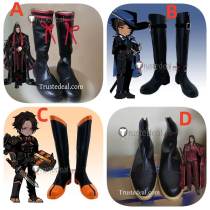 Limbus Company Heathcliff Sinclair Jia Qiu Hong Lu Lei Heng Red Black Cosplay Shoes Boots