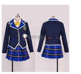 Tokimeki Memorial 4 Girls Side Hanegasaki Academy Summer Female Uniform Blue Cosplay Costume