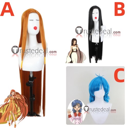 Mermaid Melody Sara Orange Black Hanon Blue Styled Cosplay Wig
